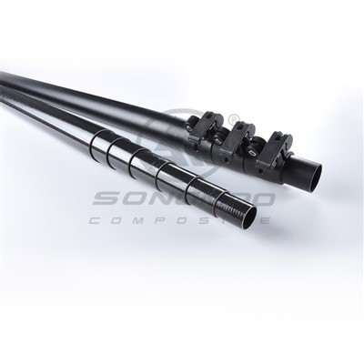 Gwo fòs nwa kabòn fib telescopic poto